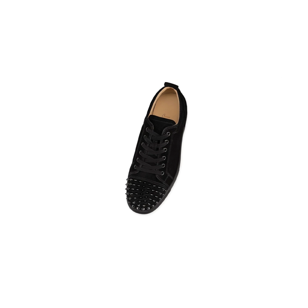 Christian Louboutin Louis Junior Spikes Veau Velours Sneaker Black 1130575CM53