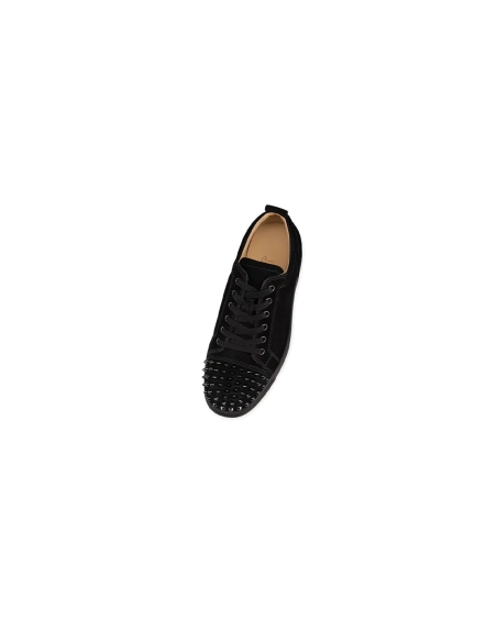 Christian Louboutin Louis Junior Spikes Veau Velours Sneaker Black 1130575CM53