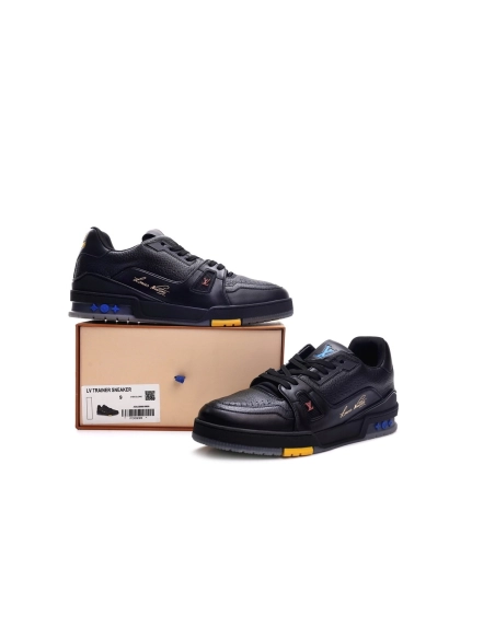 Louis Vuitton Trainer Black Litchi Pattern FD0226