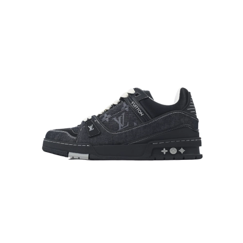 Louis Vuitton Trainer Sneaker Denim Black 1AHSZE