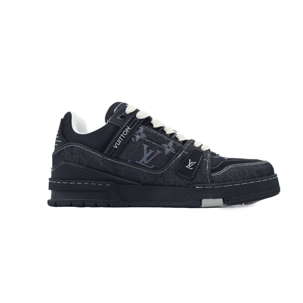 Louis Vuitton Trainer Sneaker Denim Black 1AHSZE