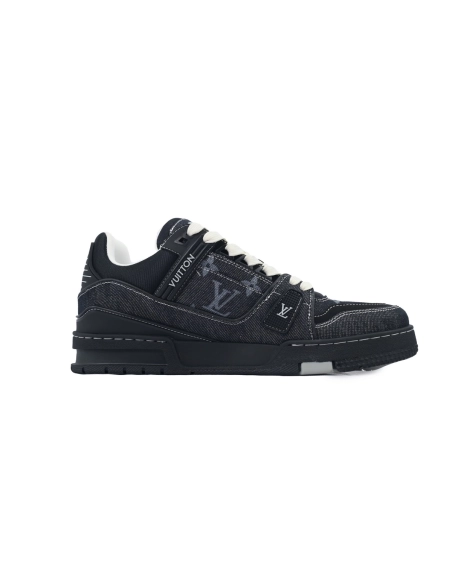 Louis Vuitton Trainer Sneaker Denim Black 1AHSZE