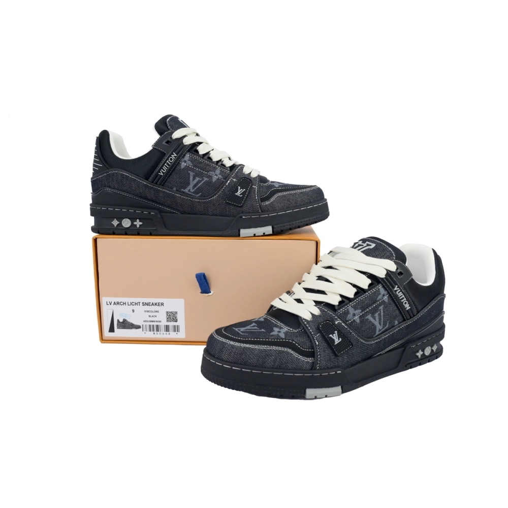 Louis Vuitton Trainer Sneaker Denim Black 1AHSZE