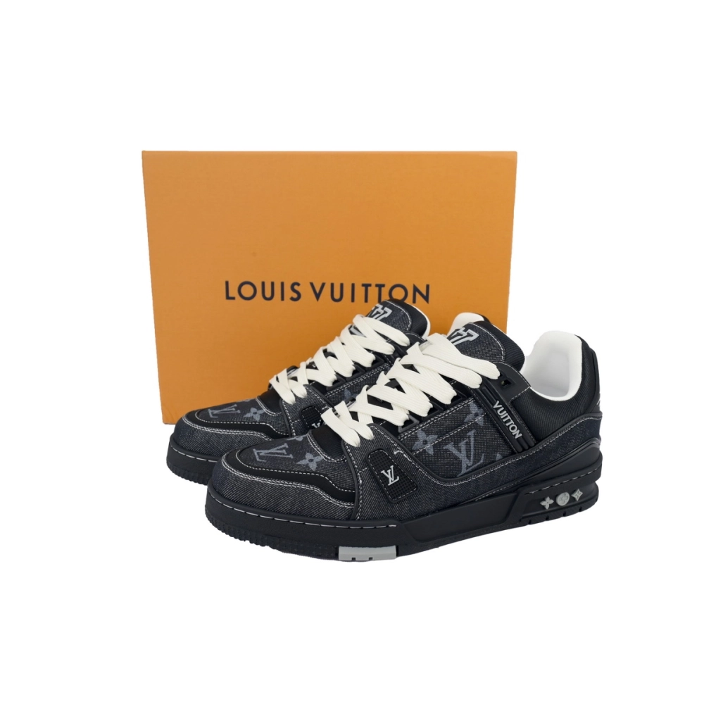 Louis Vuitton Trainer Sneaker Denim Black 1AHSZE