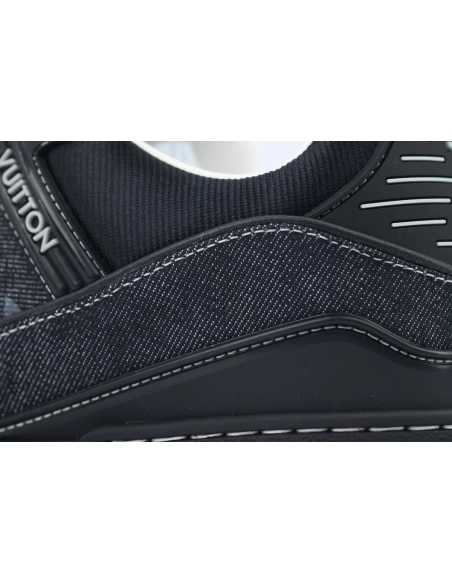 Louis Vuitton Trainer Sneaker Denim Black 1AHSZE