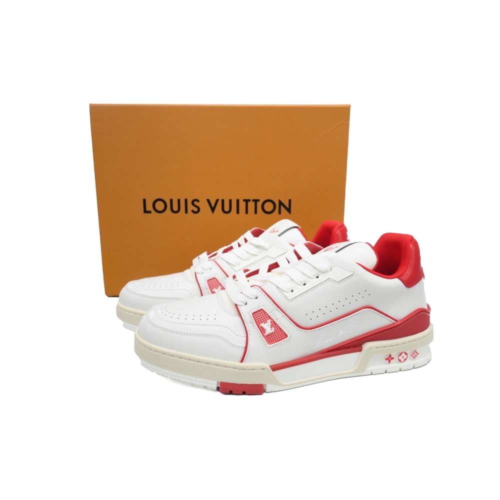 Louis Vuitton Trainer 54 Signature White Red 1ABFBE
