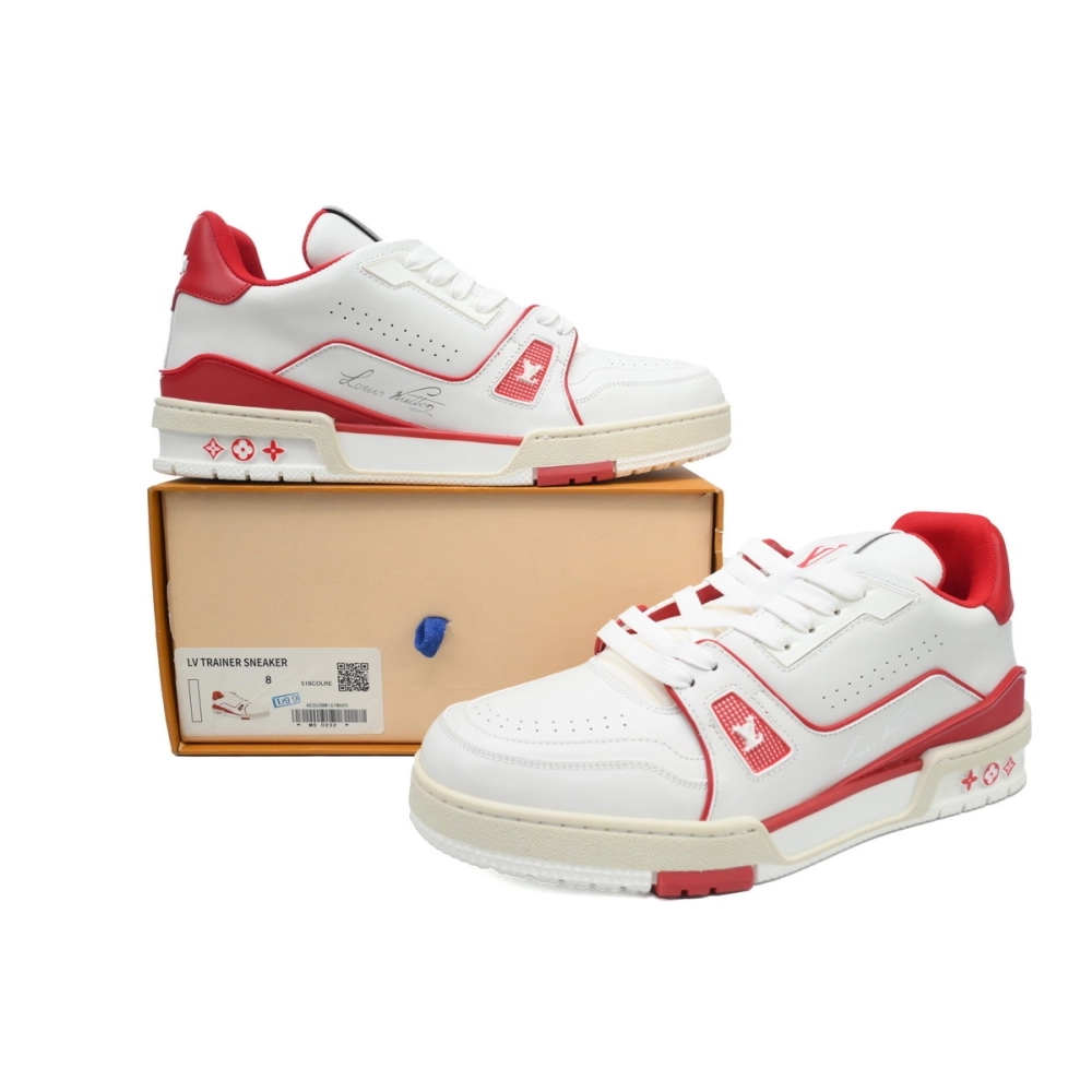 Louis Vuitton Trainer 54 Signature White Red 1ABFBE