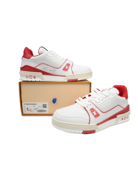 Louis Vuitton Trainer 54 Signature White Red 1ABFBE
