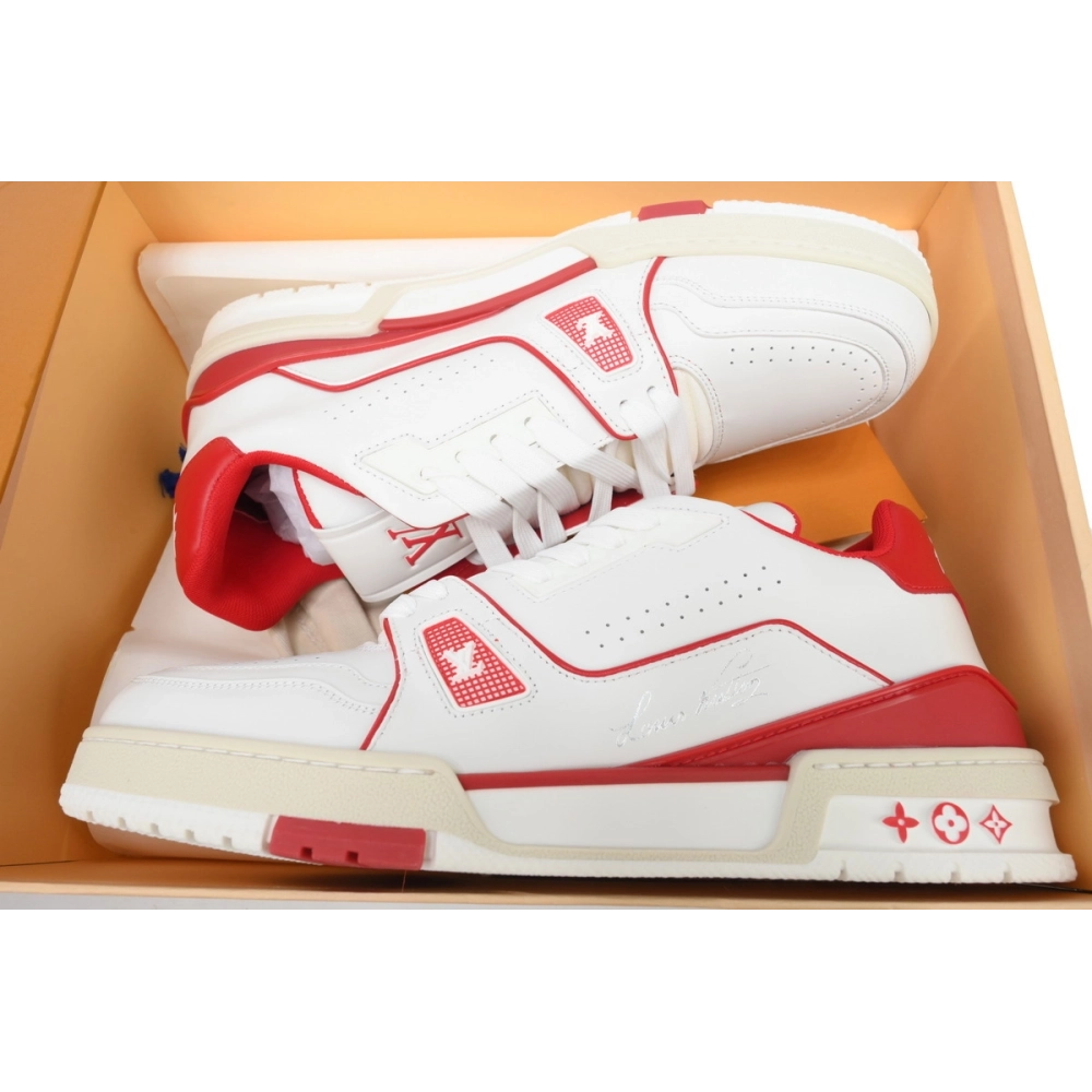 Louis Vuitton Trainer 54 Signature White Red 1ABFBE