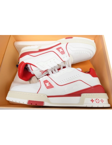Louis Vuitton Trainer 54 Signature White Red 1ABFBE