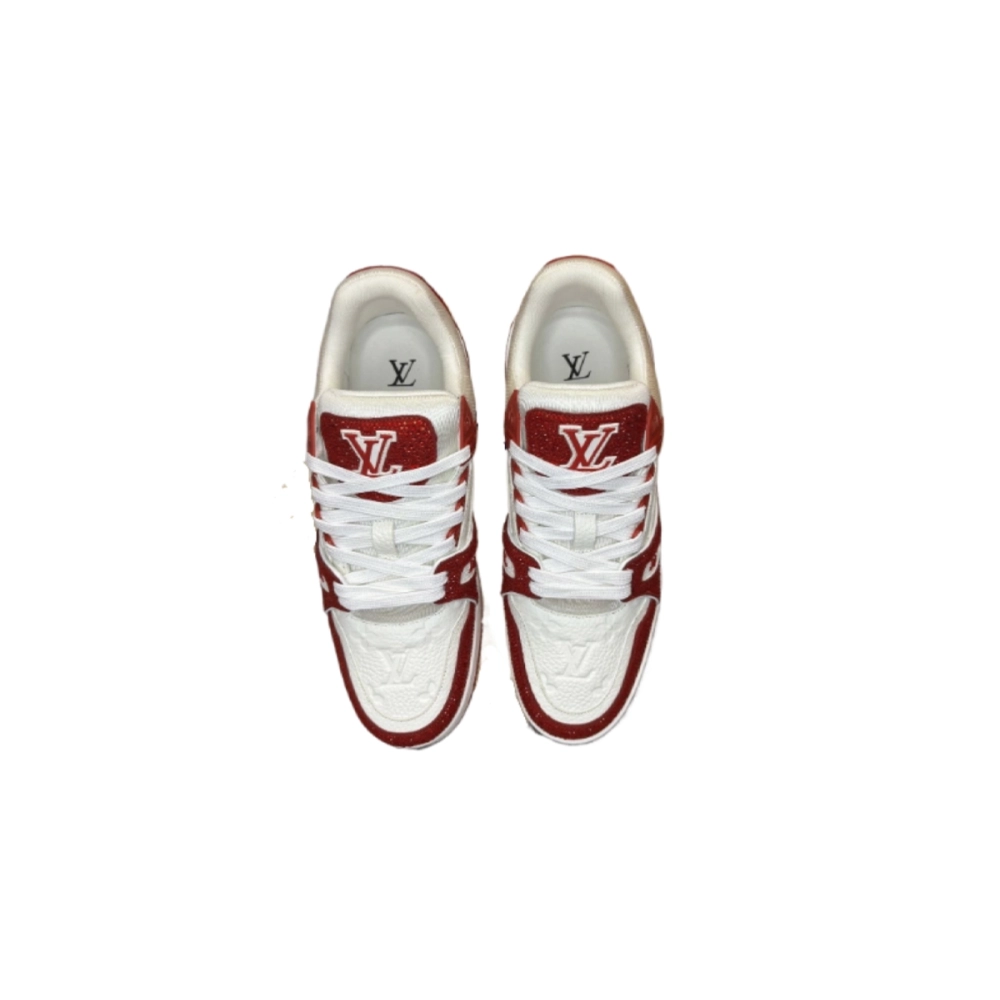Louis Vuitton Trainer White Red Diamond