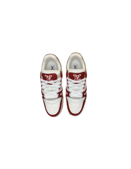 Louis Vuitton Trainer White Red Diamond