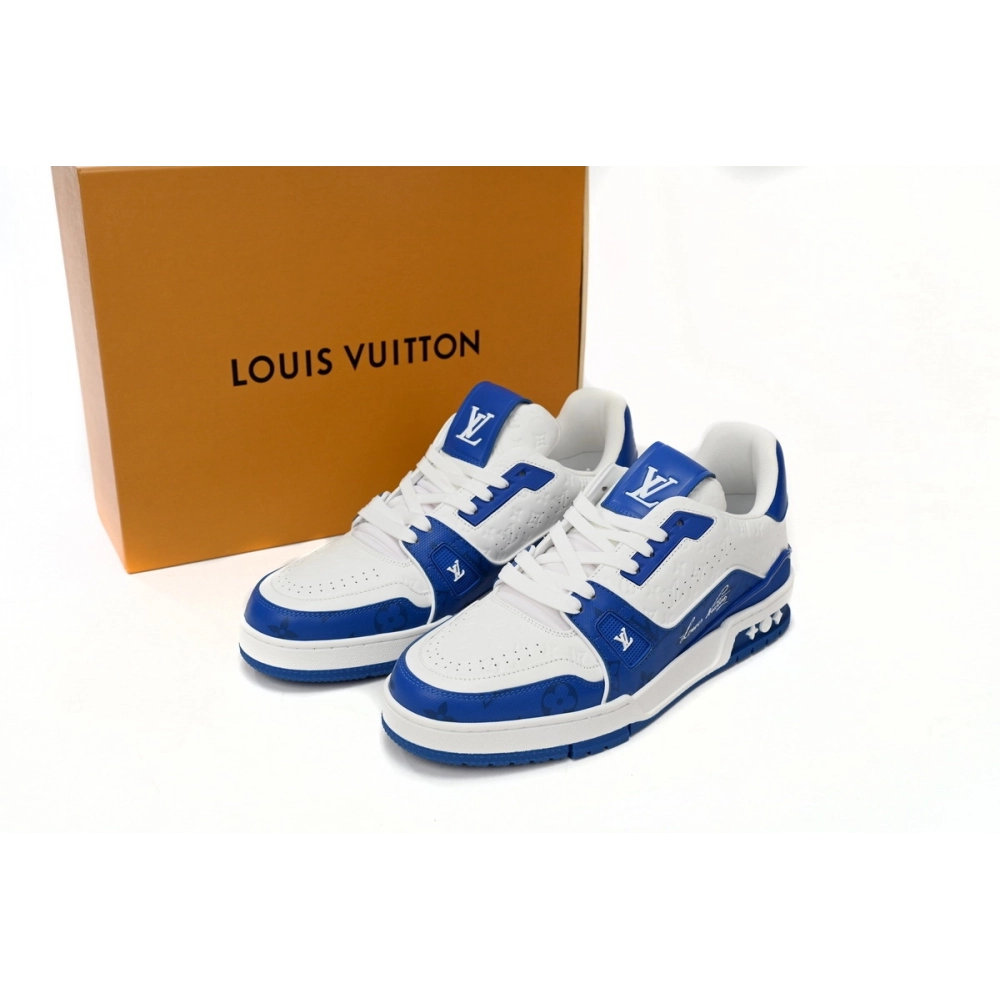 Louis Vuitton Trainer 54 Signature Blue White