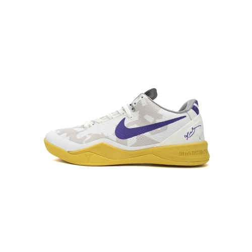 Nike Kobe 8 Low White Purple Yellow 555035-101