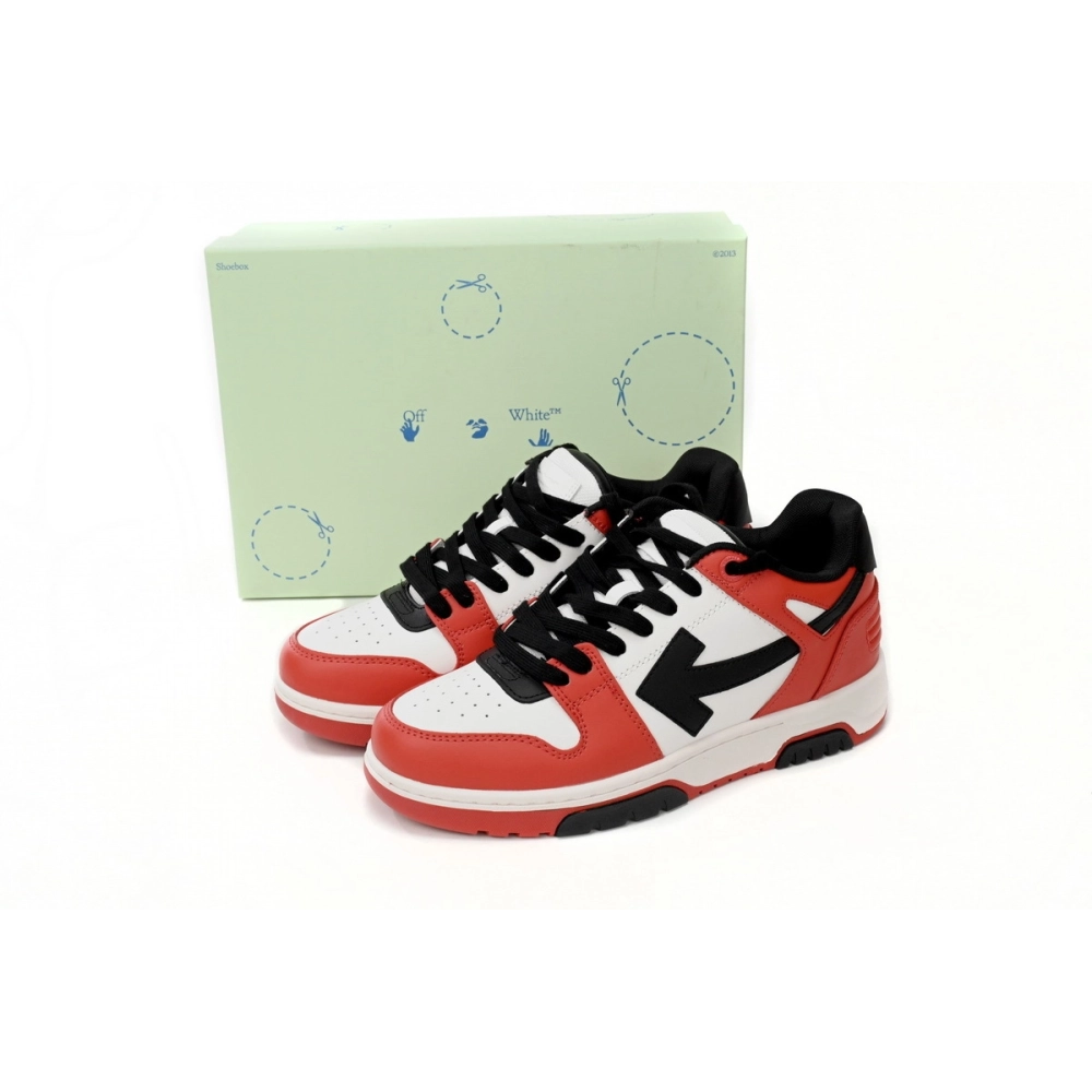 Off-White Out Of Office OOO Low Tops Black White Red OMIA189S23LEA0012510