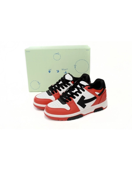 Off-White Out Of Office OOO Low Tops Black White Red OMIA189S23LEA0012510