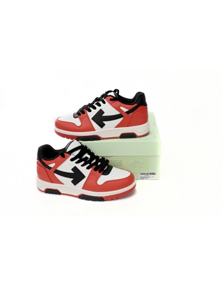 Off-White Out Of Office OOO Low Tops Black White Red OMIA189S23LEA0012510