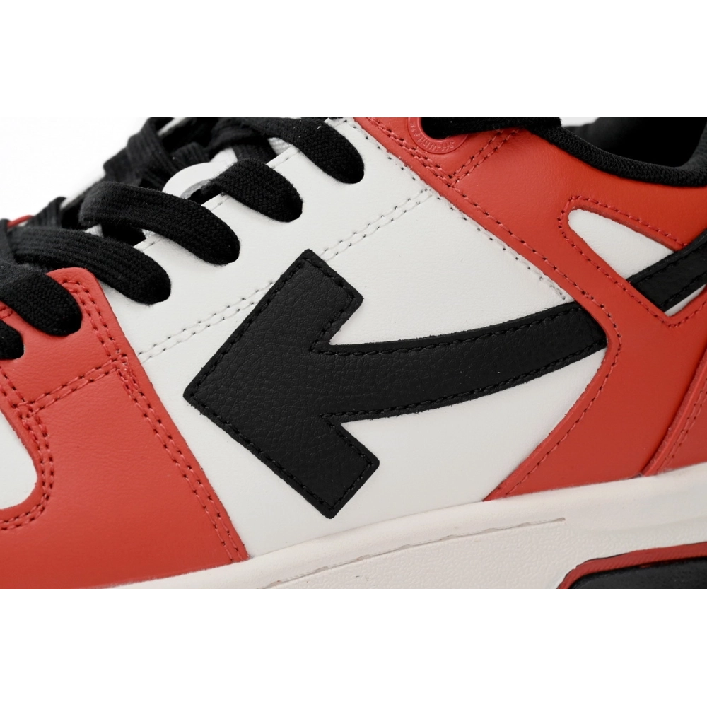 Off-White Out Of Office OOO Low Tops Black White Red OMIA189S23LEA0012510