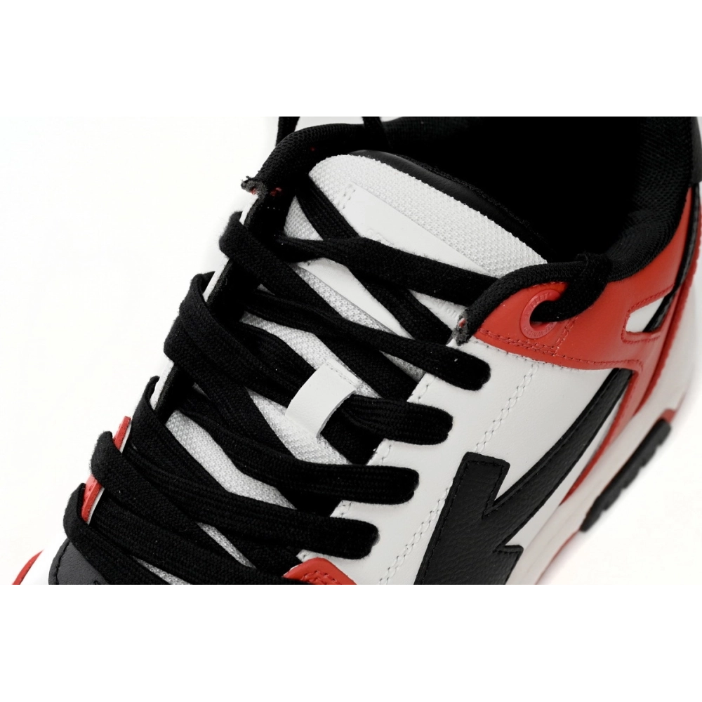 Off-White Out Of Office OOO Low Tops Black White Red OMIA189S23LEA0012510