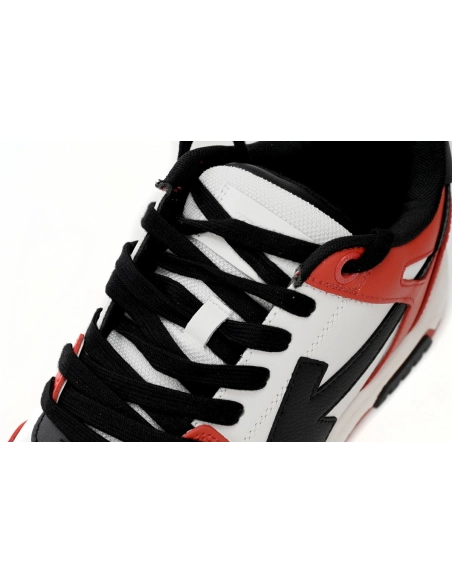 Off-White Out Of Office OOO Low Tops Black White Red OMIA189S23LEA0012510