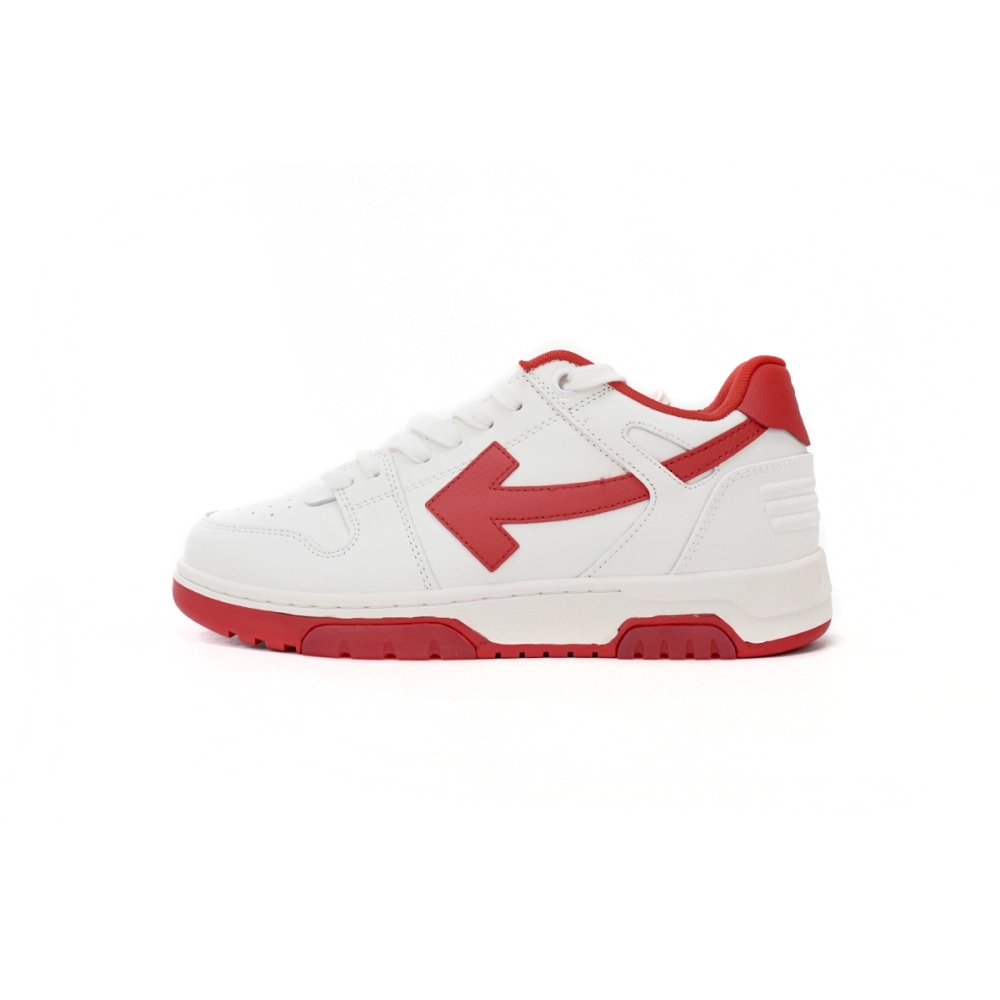 Off-White Out Of Office OOO Low Tops White Red OMIA189F22LEA0010125