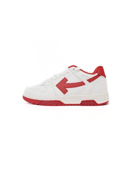 Off-White Out Of Office OOO Low Tops White Red OMIA189F22LEA0010125