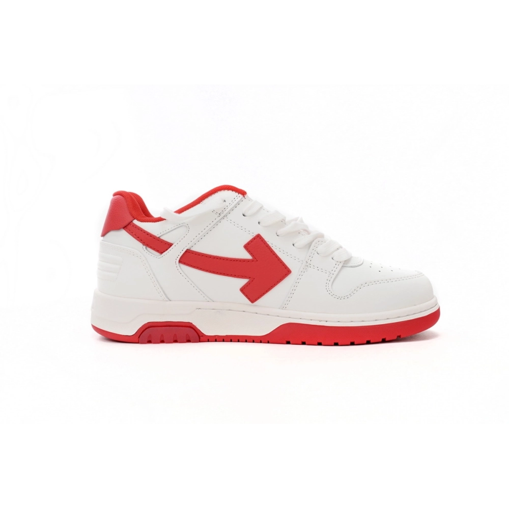 Off-White Out Of Office OOO Low Tops White Red OMIA189F22LEA0010125