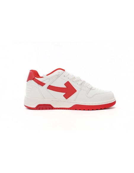 Off-White Out Of Office OOO Low Tops White Red OMIA189F22LEA0010125
