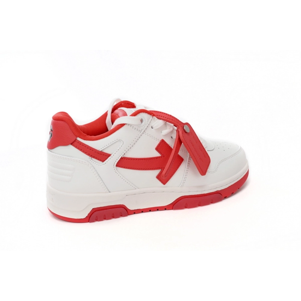 Off-White Out Of Office OOO Low Tops White Red OMIA189F22LEA0010125