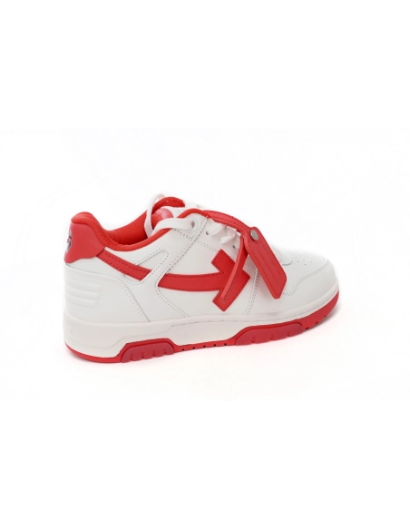 Off-White Out Of Office OOO Low Tops White Red OMIA189F22LEA0010125