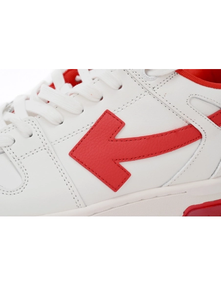 Off-White Out Of Office OOO Low Tops White Red OMIA189F22LEA0010125