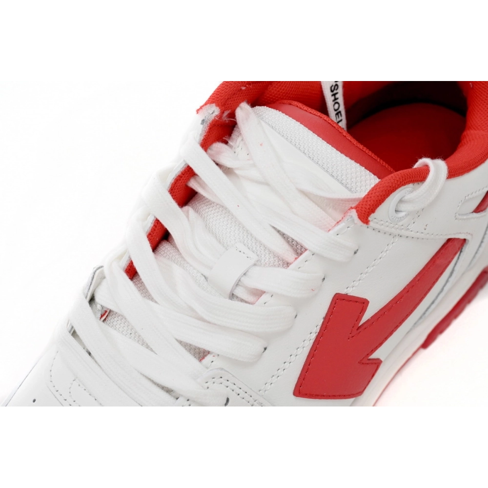 Off-White Out Of Office OOO Low Tops White Red OMIA189F22LEA0010125