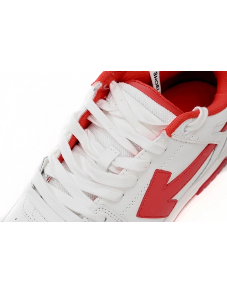 Off-White Out Of Office OOO Low Tops White Red OMIA189F22LEA0010125