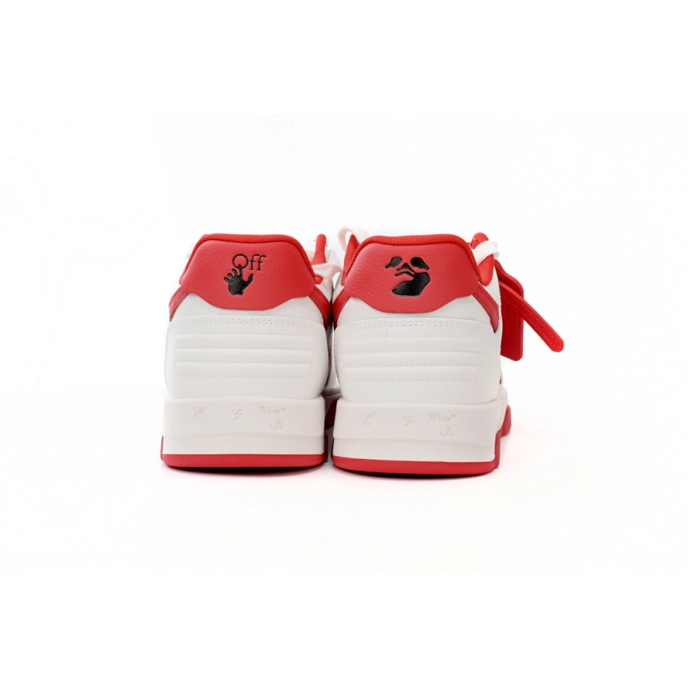 Off-White Out Of Office OOO Low Tops White Red OMIA189F22LEA0010125