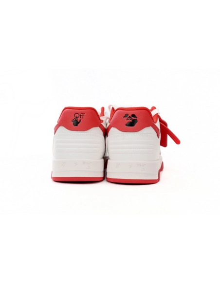 Off-White Out Of Office OOO Low Tops White Red OMIA189F22LEA0010125
