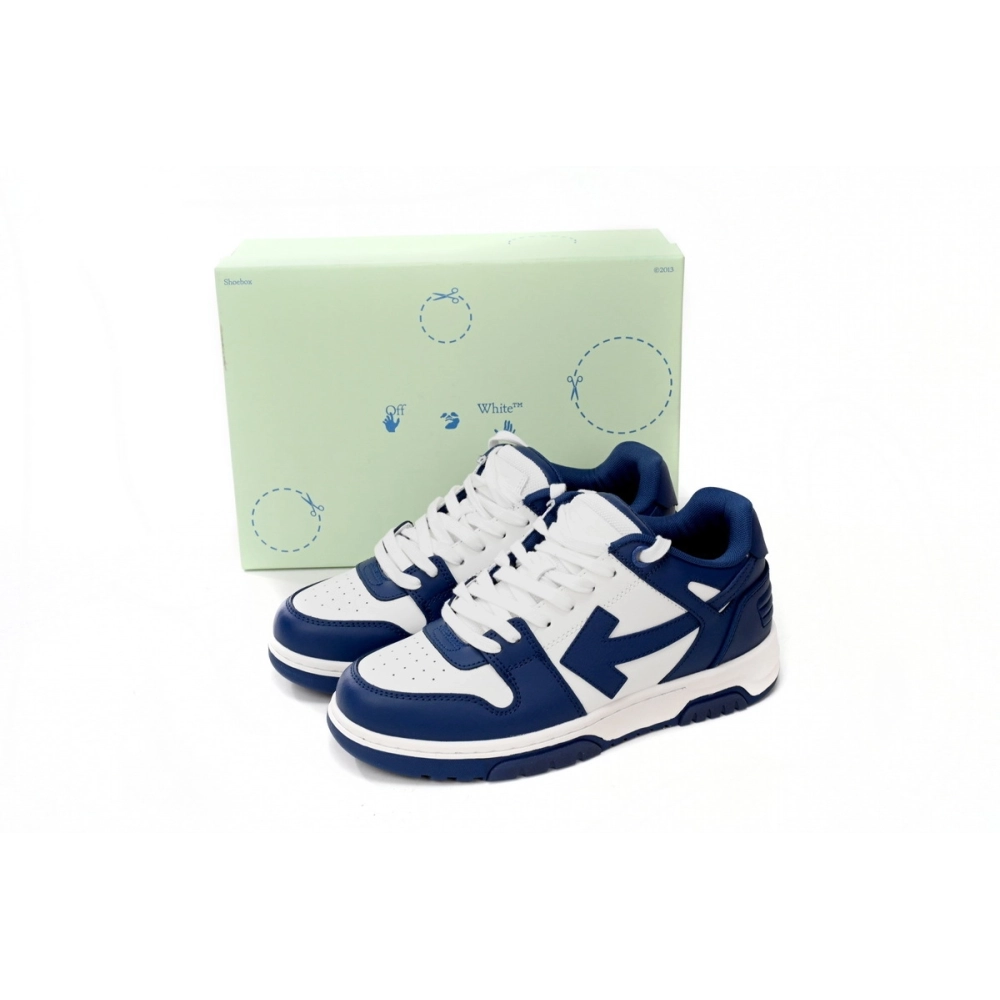 Off-White Out Of Office OOO Low Tops Dark Blue White OMIA189S22LEA0010142