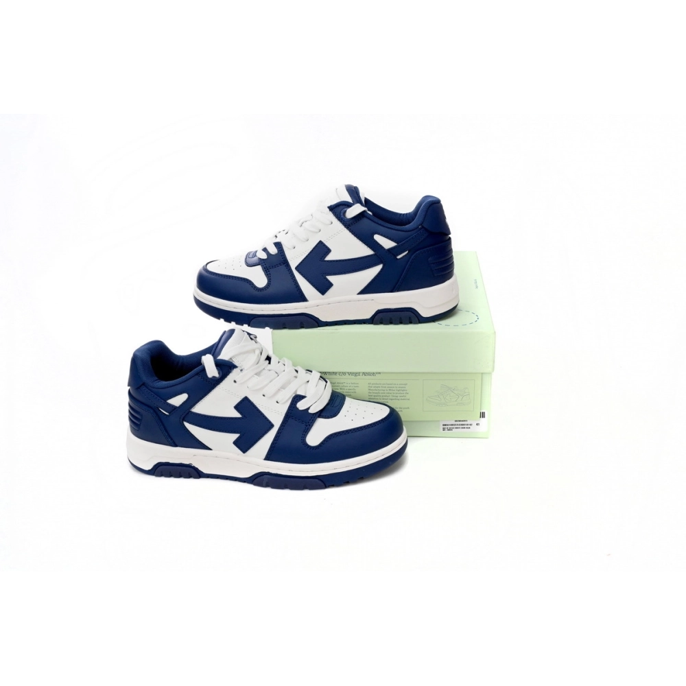 Off-White Out Of Office OOO Low Tops Dark Blue White OMIA189S22LEA0010142