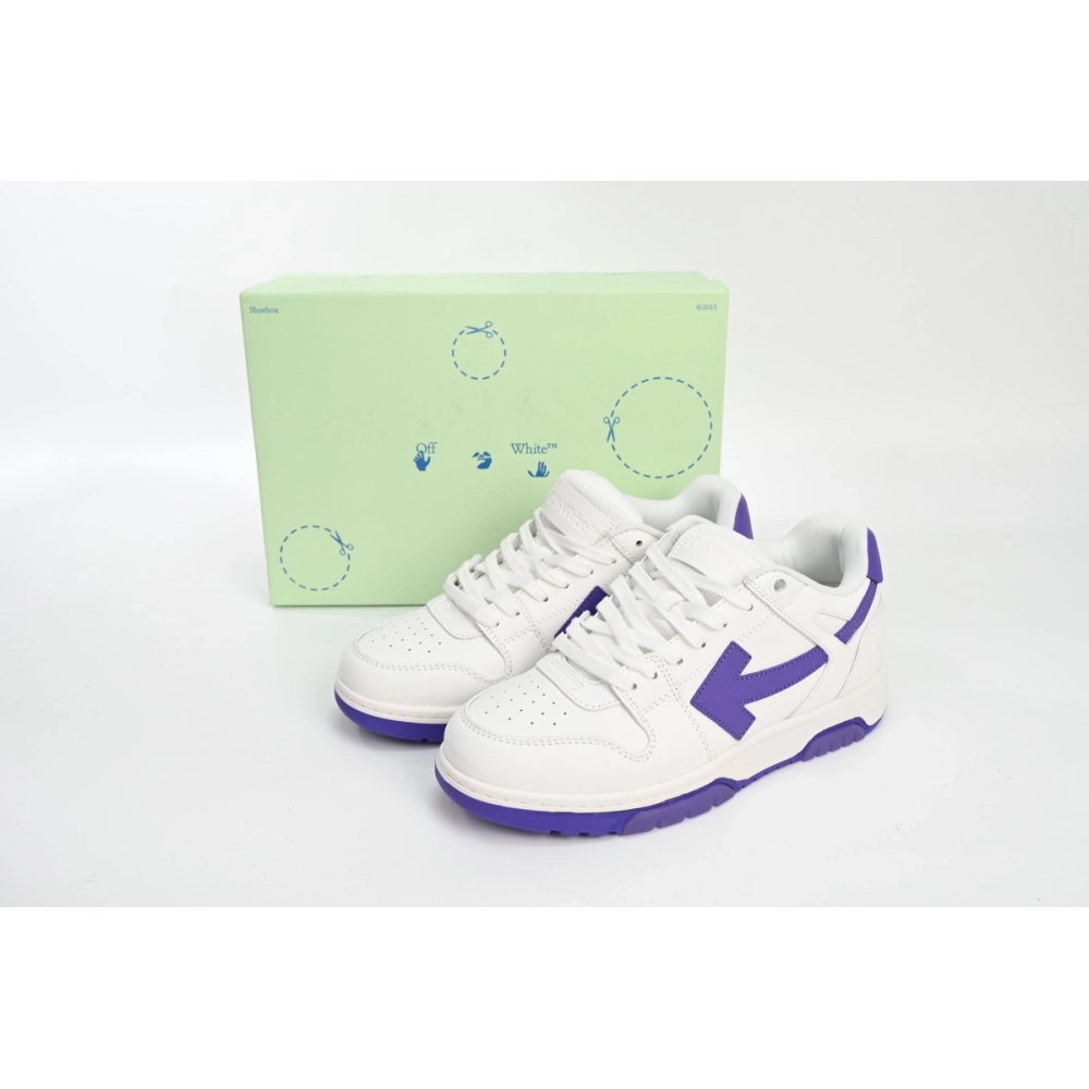Off-White Out Of Office OOO Low Tops White Purple OMIA189F22LEA0010135