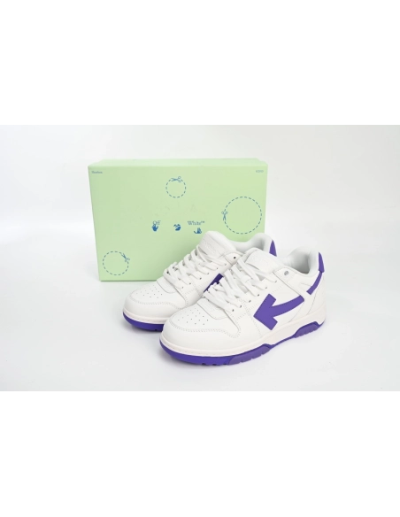 Off-White Out Of Office OOO Low Tops White Purple OMIA189F22LEA0010135