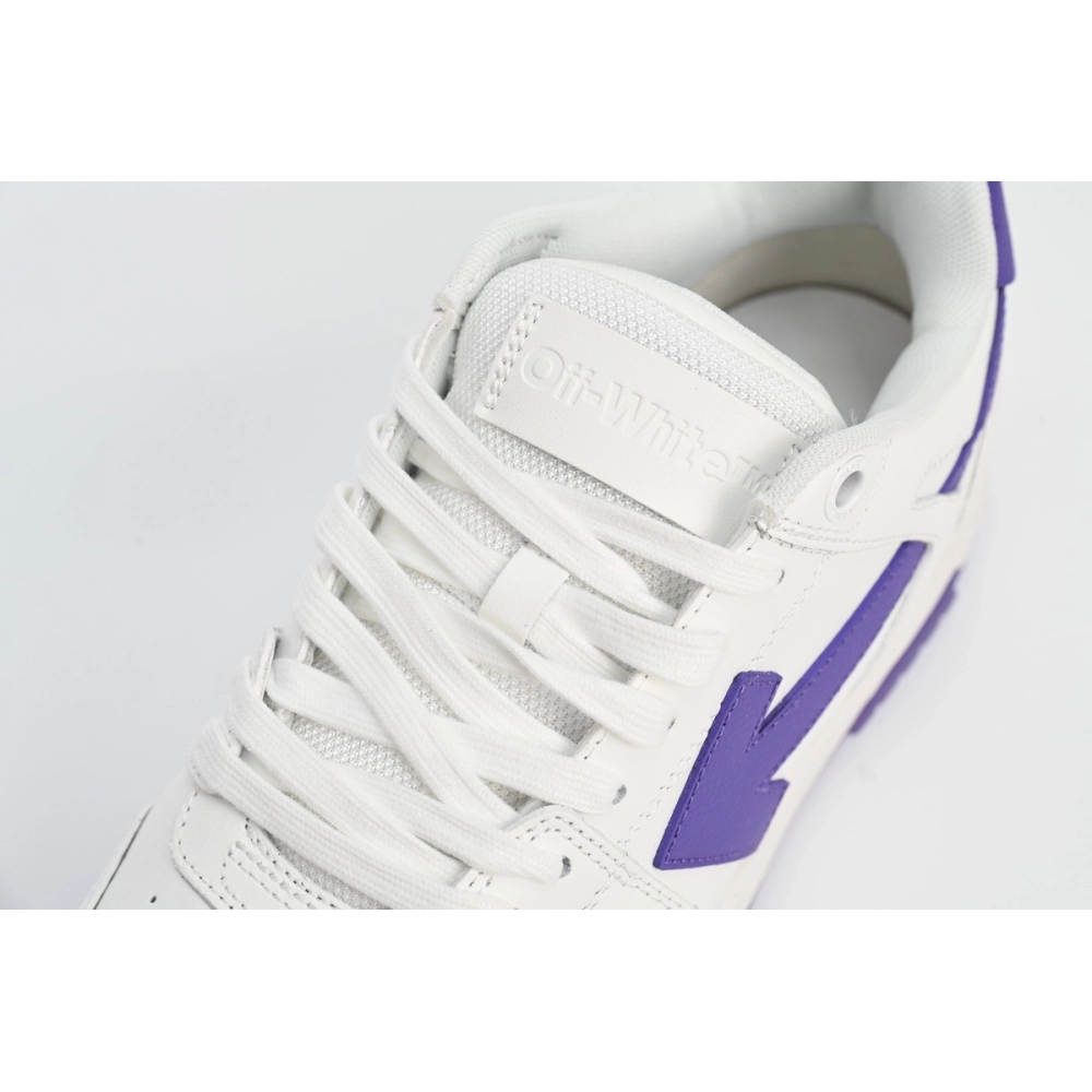 Off-White Out Of Office OOO Low Tops White Purple OMIA189F22LEA0010135