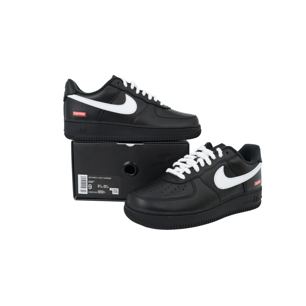 Nike Supreme x Air Force 1 Low Black Warrior Black And White CU9225-001