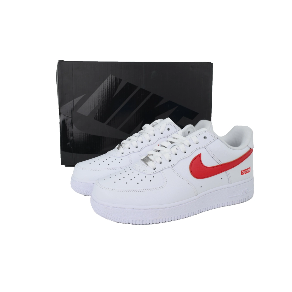 Nike Supreme x Air Force 1 LowBox Logo-Speed RedShanghai Exclusive CU9225-101