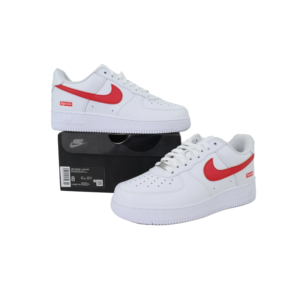 Nike Supreme x Air Force 1 LowBox Logo-Speed RedShanghai Exclusive CU9225-101