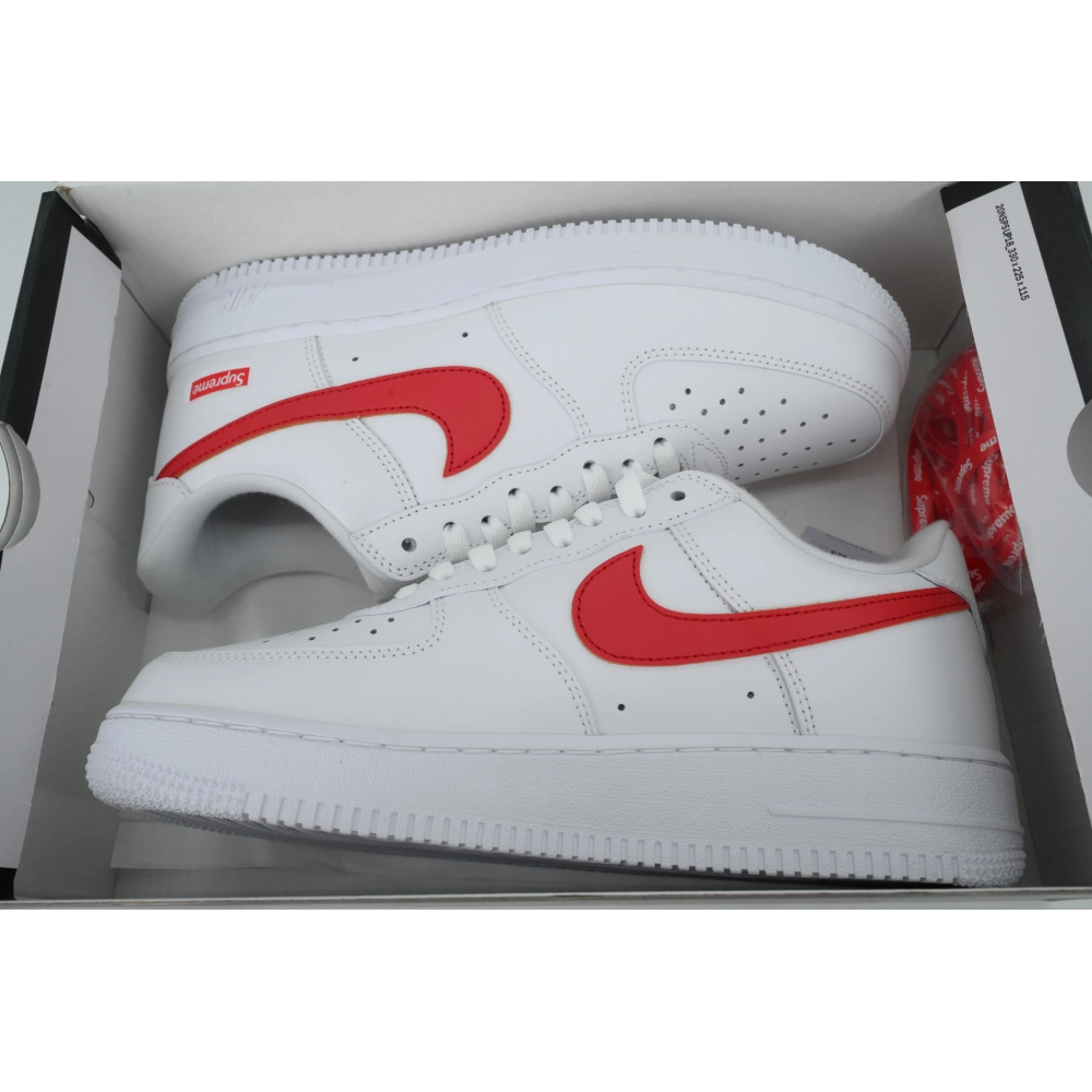 Nike Supreme x Air Force 1 LowBox Logo-Speed RedShanghai Exclusive CU9225-101