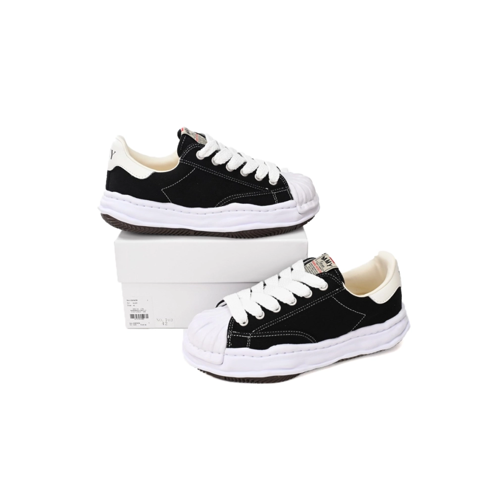 Mihara Yasuhiro Blakey OG Sole Canvas Low Black No Logo A06FW704 NO.703