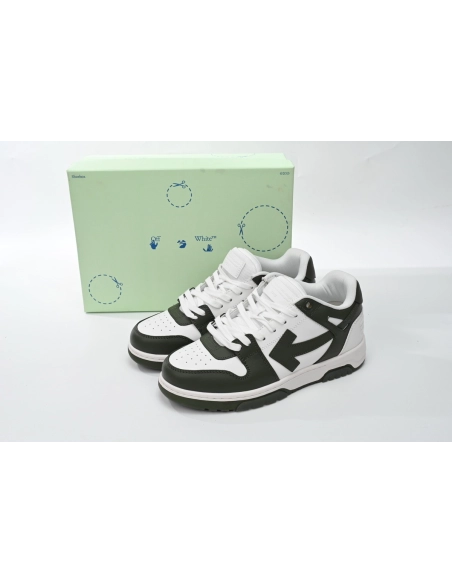 Off-White Out Of Office OOO Low Tops White Green OLIA189S23LEA0015901