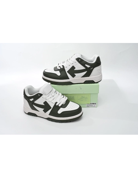 Off-White Out Of Office OOO Low Tops White Green OLIA189S23LEA0015901