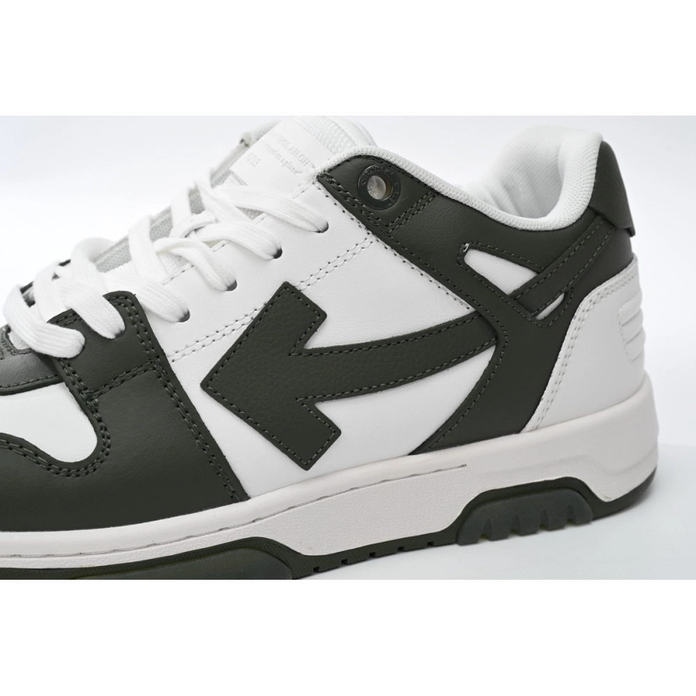 Off-White Out Of Office OOO Low Tops White Green OLIA189S23LEA0015901