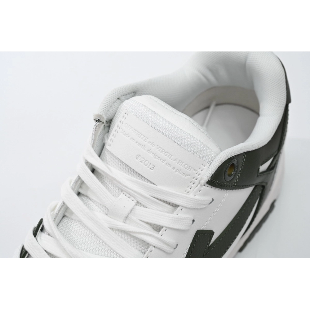 Off-White Out Of Office OOO Low Tops White Green OLIA189S23LEA0015901