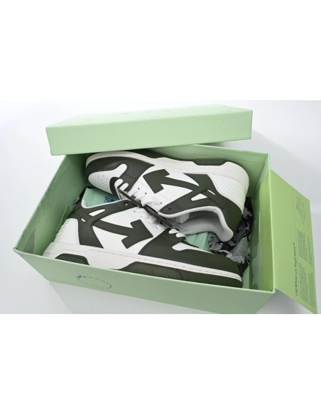 Off-White Out Of Office OOO Low Tops White Green OLIA189S23LEA0015901